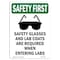 Signmission OSHA Sign, Glasses And, 14in X 10in Rigid Plastic, 10" W, 14" H, Portrait, OS-SF-P-1014-V-11292 OS-SF-P-1014-V-11292 - alternate 1